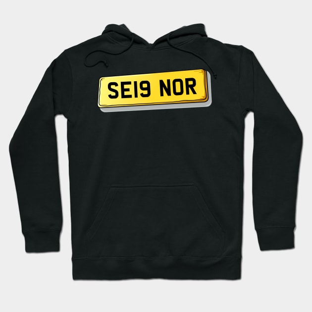 SE19 NOR Upper Norwood Number Plate Hoodie by We Rowdy